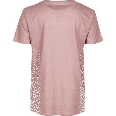 Boys pink faded print T-shirt